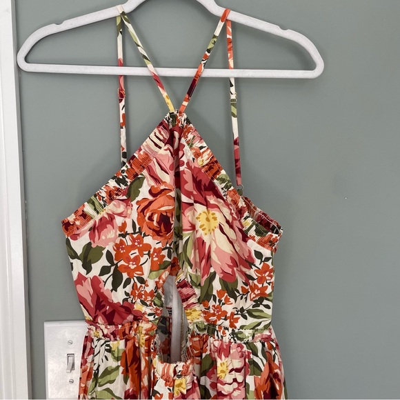 NWT Petal & Pup Seven Wonders Madeira Orange Floral Cutout Maxi Dress - Picture 4 of 17
